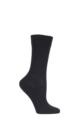 Women's 1 Pair Falke Sensitive London Left And Right Comfort Cuff Cotton Socks - Black