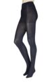 Ladies 1 Pair Falke Family Combed Cotton Tights - Dark Navy