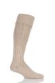 Mens 1 Pair Glenmuir Birkdale Cotton Cushioned Knee High Golf Socks - Oatmeal