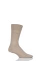 Mens 1 Pair BOSS George 100% Mercerised Cotton Plain Socks - Beige