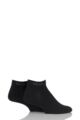 Mens 2 Pair BOSS Plain Cotton Sneaker Socks - Black