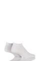 Mens 2 Pair BOSS Plain Cotton Sneaker Socks - White