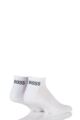 Mens 2 Pair BOSS Plain Cotton Sports Sneaker Socks - White