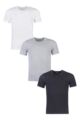 Mens 3 Pack BOSS Plain Cotton Stretch Round Neck T-Shirts - Assorted