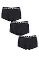 Mens 3 Pack BOSS Plain Cotton Stretch Trunks - Black