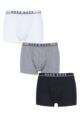 Mens 3 Pack BOSS Plain Cotton Stretch Trunks - Assorted