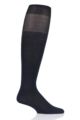 Mens 1 Pair BOSS George Plain 98% Mercerized Cotton Plain Knee High Socks - Dark Blue