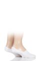 Mens 2 Pair BOSS Plain Shoe Liner - White