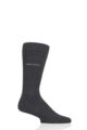 Mens 1 Pair BOSS Edward Plain 85% Soft Bamboo Socks - Dark Grey