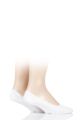 Mens 2 Pair BOSS Invisible Soft Cotton Shoe Liners - White
