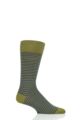 Mens 1 Pair BOSS Marc Striped Combed Cotton Socks - Olive
