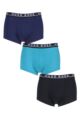 Mens 3 Pack BOSS Plain Cotton Stretch Trunks - Black / Navy Mix