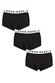 Mens 3 Pack BOSS Plain Cotton Stretch Trunks - Black Logo