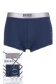 Mens 1 Pack BOSS Plain Cotton Starlight Gift Boxed Boxer Shorts - Navy