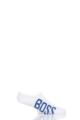 Mens 1 Pair BOSS Combed Cotton Large Logo Trainer Socks - White