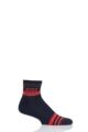 Mens 1 Pair BOSS Ribbed Combed Cotton Sports Trainer Socks - Navy
