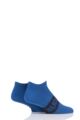 Mens 2 Pair BOSS Logo Combed Cotton Trainer Liner Socks - Blue