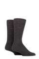 Mens 2 Pair BOSS Soft Cotton Plain Socks - Charcoal