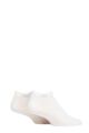 Mens 2 Pair BOSS Soft Cotton Plain Trainer Socks - White