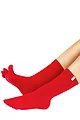 Mens and Women's 1 Pair TOETOE Essential Mid Calf Toe Socks - Red