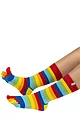 Mens and Women's 1 Pair TOETOE Essential Stripe Mid Calf Toe Socks - Rainbow