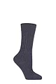 Women's 1 Pair SOCKSHOP of London 100% Cashmere Cable Knit Bed Socks - Midnight