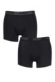 Mens 2 Pair Puma Basic Boxer Shorts - Black / Black
