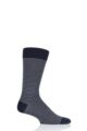 Mens 1 Pair Pantherella Farringdon Classic Stripe Cotton Lisle Socks - Navy / Mid Grey Mix