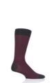 Mens 1 Pair Pantherella Farringdon Classic Stripe Cotton Lisle Socks - Charcoal / Claret