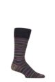 Mens 1 Pair Pantherella Atolla Organic Cotton Striped Socks - Navy