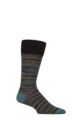 Mens 1 Pair Pantherella Atolla Organic Cotton Striped Socks - Black