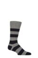Mens 1 Pair Pantherella Selsey Striped Ribbed Leisure Socks - Mid Grey