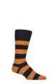 Mens 1 Pair Pantherella Selsey Striped Ribbed Leisure Socks - Navy