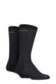 Mens 2 Pair Bridgedale Coolmax Liners For Extra Comfort And Dryness Next To Skin - Black