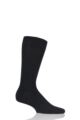 Mens 1 Pair Pantherella Fine Gauge Escorial Wool Ribbed Socks - Black