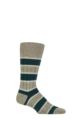 Mens 1 Pair Pantherella Stalbridge 85% Cashmere Striped Ribbed Socks - Moss Green