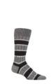 Mens 1 Pair Pantherella Stalbridge 85% Cashmere Striped Ribbed Socks - Charcoal