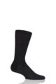 Mens 1 Pair Pantherella Camden Merino Wool Plain Socks - Black
