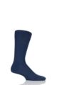 Mens 1 Pair Pantherella Camden Merino Wool Plain Socks - Dark Blue