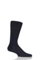 Mens 1 Pair Pantherella Camden Merino Wool Plain Socks - Navy
