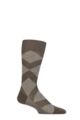 Mens 1 Pair Pantherella Abdale Merino Wool Argyle Socks - Graphite