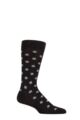 Mens 1 Pair Pantherella Helianthus Merino Wool All Overs Spots Socks - Black