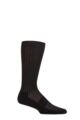 Mens 1 Pair Pantherella Smithfield Cushioned Sole with Ribbed Top Hybrid City Merino Wool Socks - Black