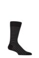 Mens 1 Pair Pantherella Worthington Striped Merino Wool Socks - Black / Green