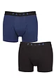 Mens 2 Pack Falke Daily Comfort Cotton Boxer Briefs - Blue and Black
