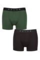 Mens 2 Pack Falke Daily Comfort Cotton Boxer Briefs - Green and Black