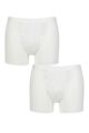Mens 2 Pack Falke Daily Comfort Cotton Boxer Briefs - White