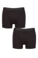 Mens 2 Pack Falke Daily Comfort Cotton Boxer Briefs - Black