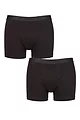 Mens 2 Pack Falke Daily Comfort Cotton Boxer Briefs - Black