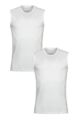 Mens 2 Pack Falke Daily Comfort Cotton Muscle Shirt - White